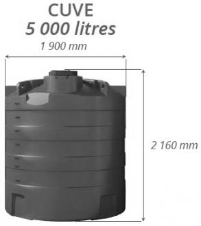 Cuve pour le stockage d'eau - 5000 litres