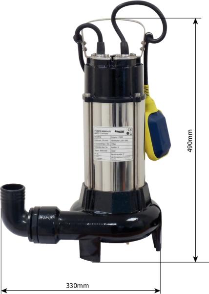 Pompe pour eau chargée avec couteau - Flotteur automatique 